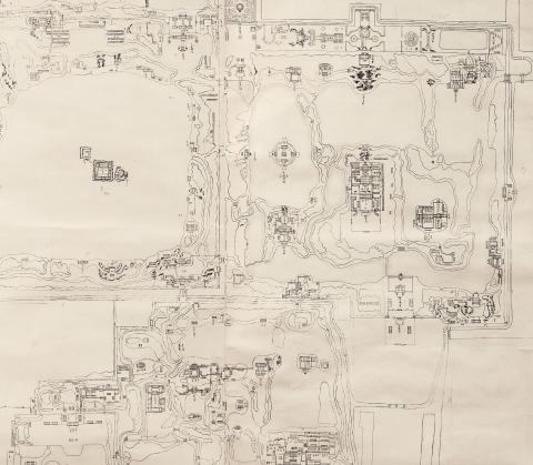 Hand-drawn Map of the Yuanmingyuan Imperial Garden-Palace