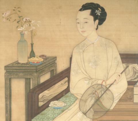 Artwork by:  Mang Huli. Artwork title: Seated Lady Holding a Fan
