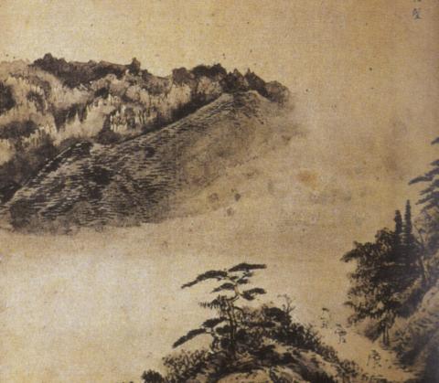Artwork by:  Yi In-mun. Artwork title: Mount Geumgang Viewed from Danbal-ryeong Ridge