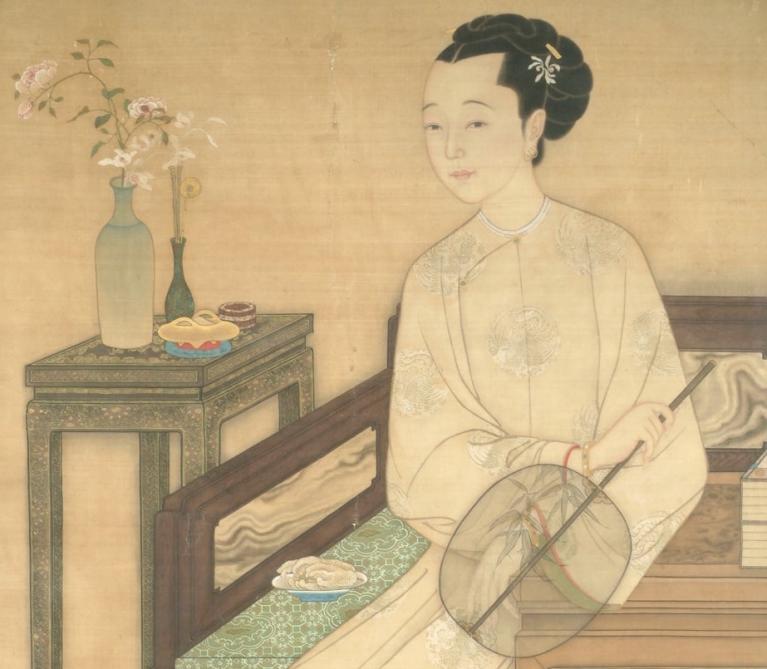 Artwork by:  Mang Huli. Artwork title: Seated Lady Holding a Fan
