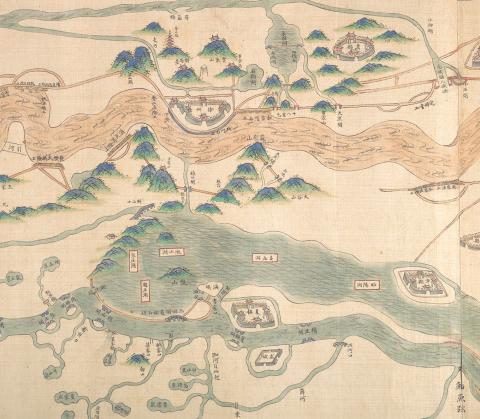 Detail of Map of the Grand Canal from Beijing to the Yangzi River