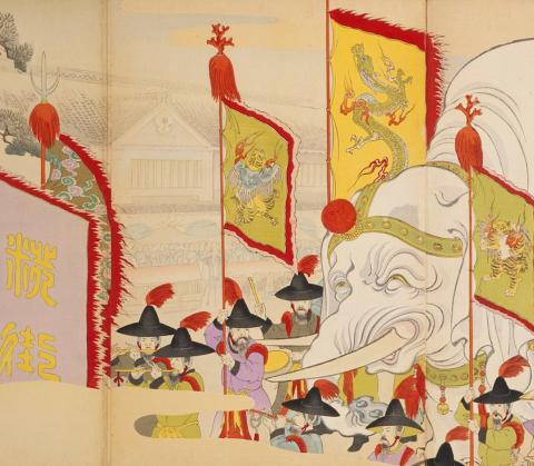 19th century woodblock print by Toyohara Chikanobu
