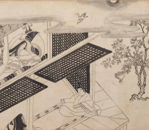 Detail of Tale of Genji handscroll
