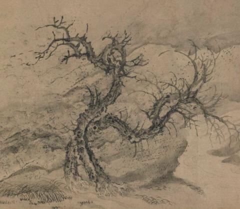 Detail of Two Landscapes Inspired by the Poetry of Du Fu